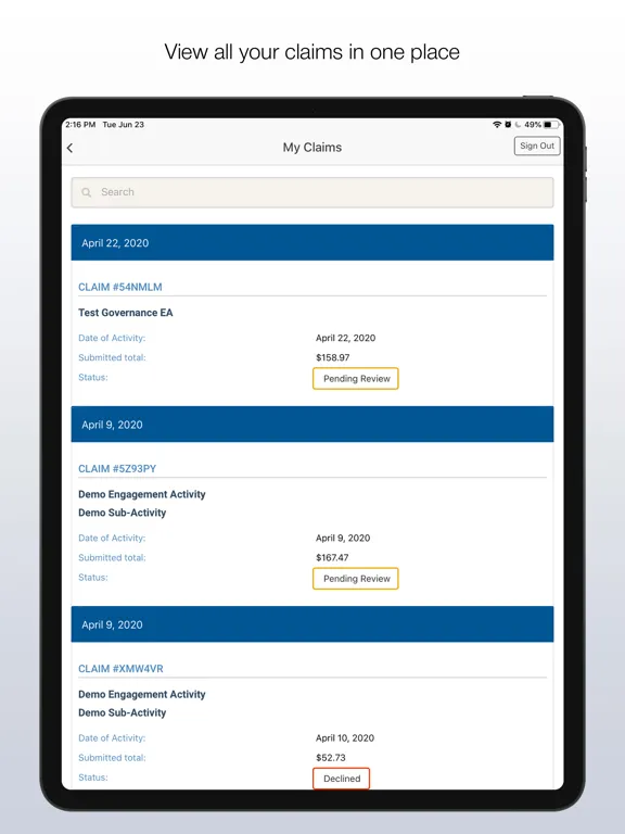 Скриншоты Facility Engagement Mobile iPad 