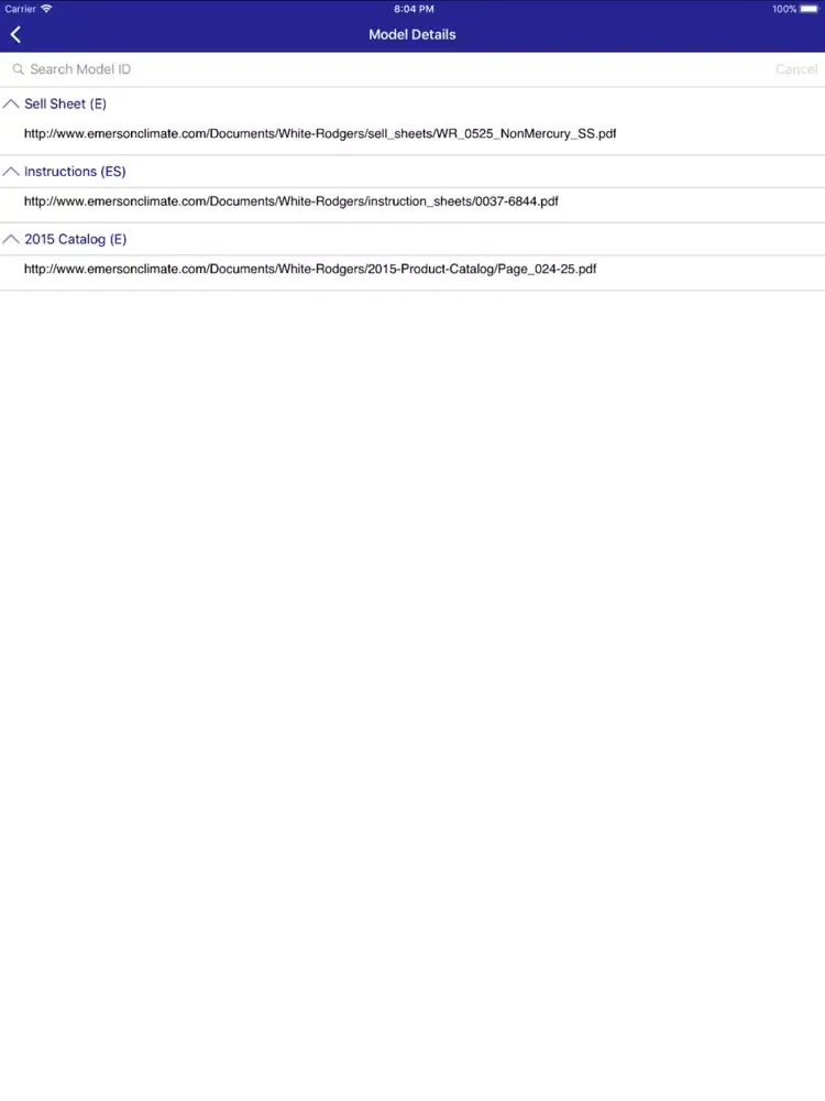 Emerson White-Rodgers Products iPad  স্ক্রিনশট