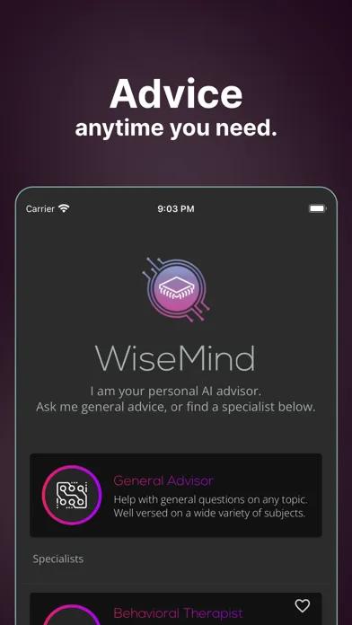 Captures d'écran de WiseMind AI - Ask AI Anything!