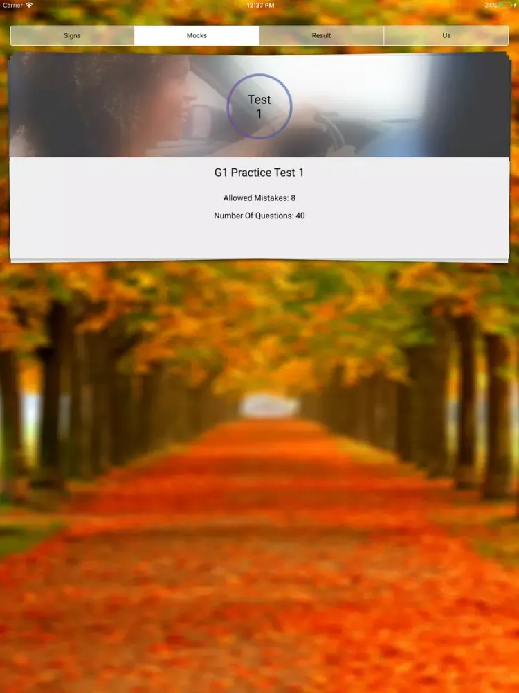 Tangkapan layar G1 App iPad 