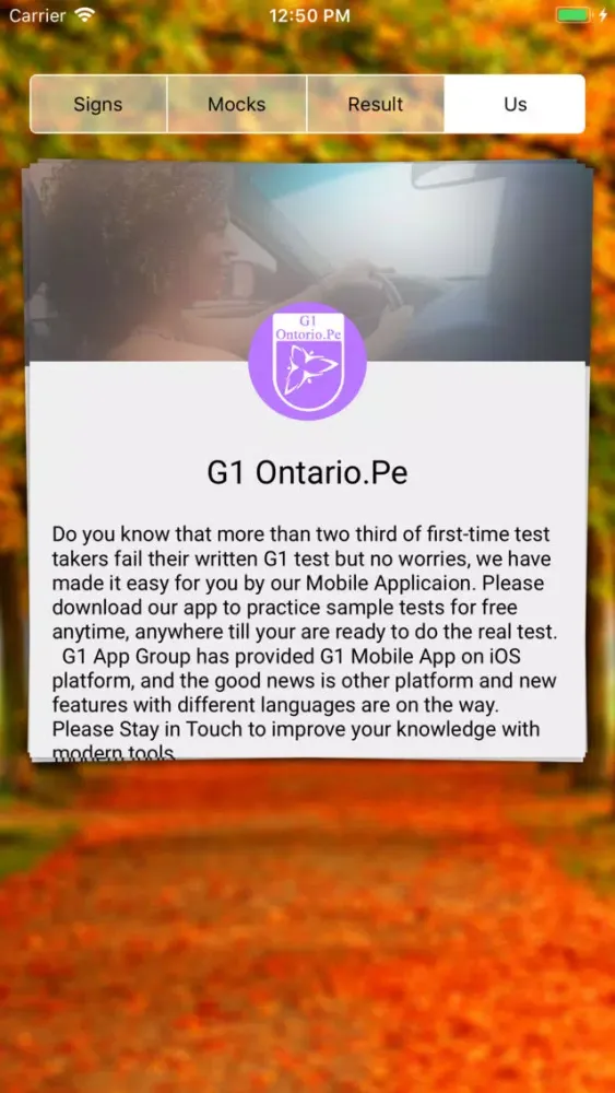Tangkapan layar G1 App