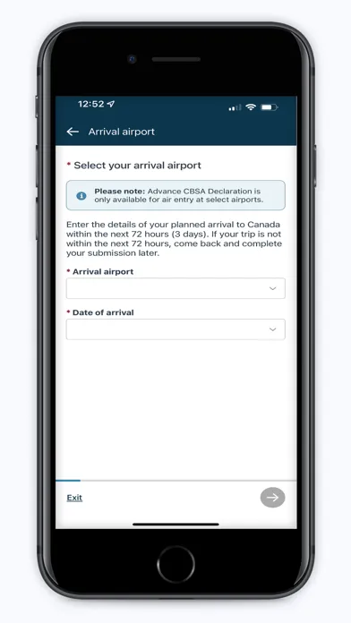 ArriveCAN स्क्रीनशॉट
