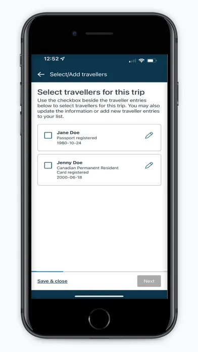 ArriveCAN स्क्रीनशॉट