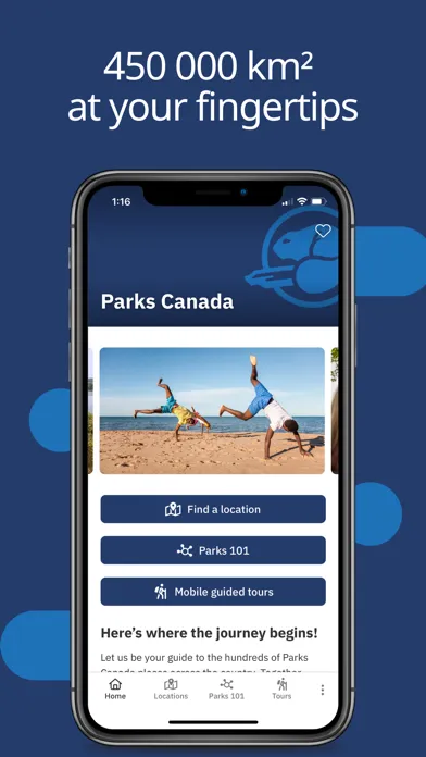 Capturas de tela do Parks Canada App