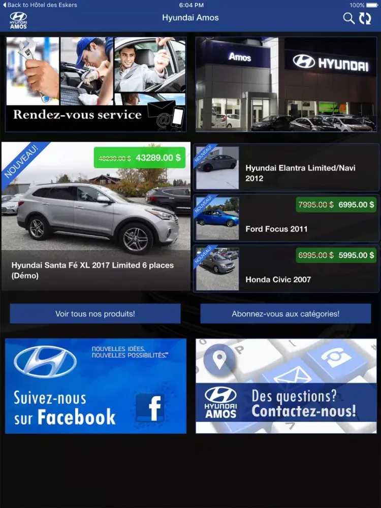 Captures d'écran de Hyundai Amos iPad 