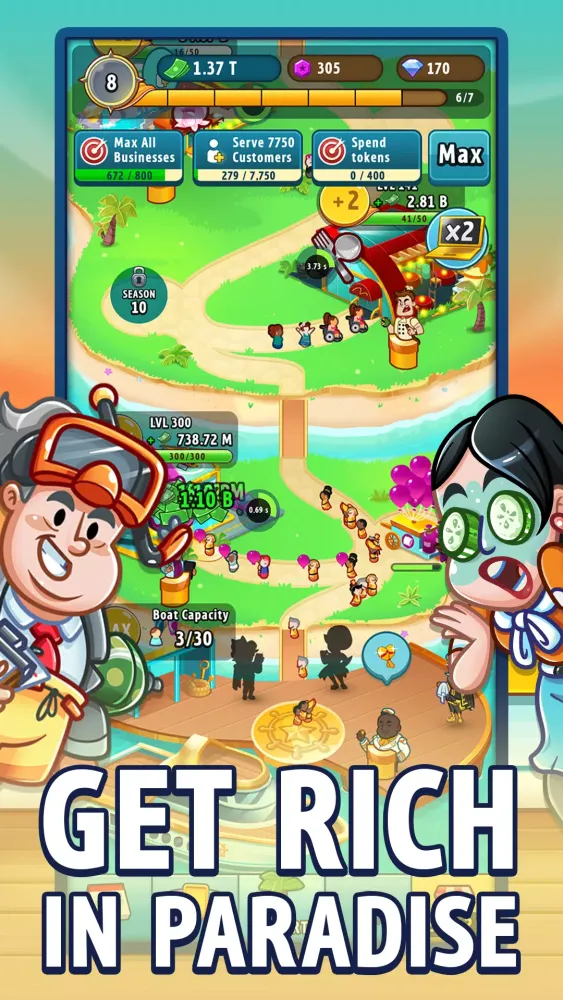 Vacation Tycoon سکرین شاٹس