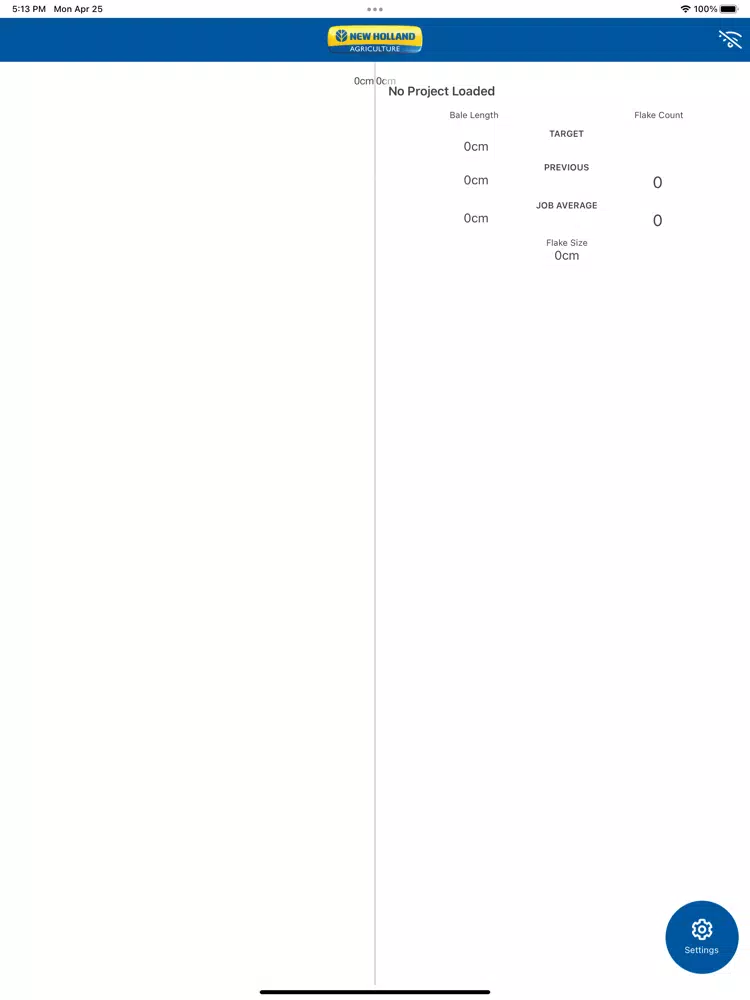 Ảnh chụp màn hình của Electronic Bale Length Control iPad 