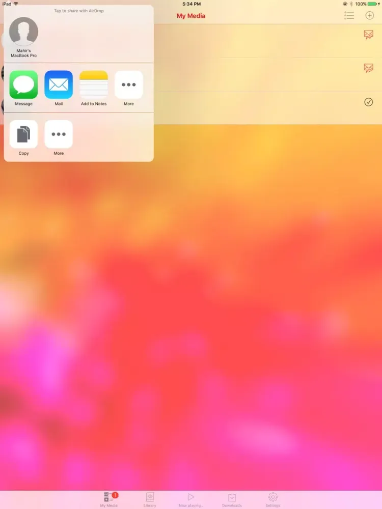 ภาพหน้าจอของ Ahmadiyya Playbook iPad 