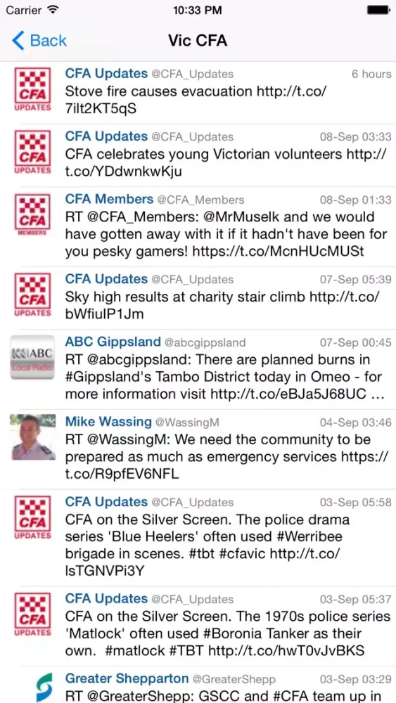 Capturas de pantalla de Fire Tweets Australia