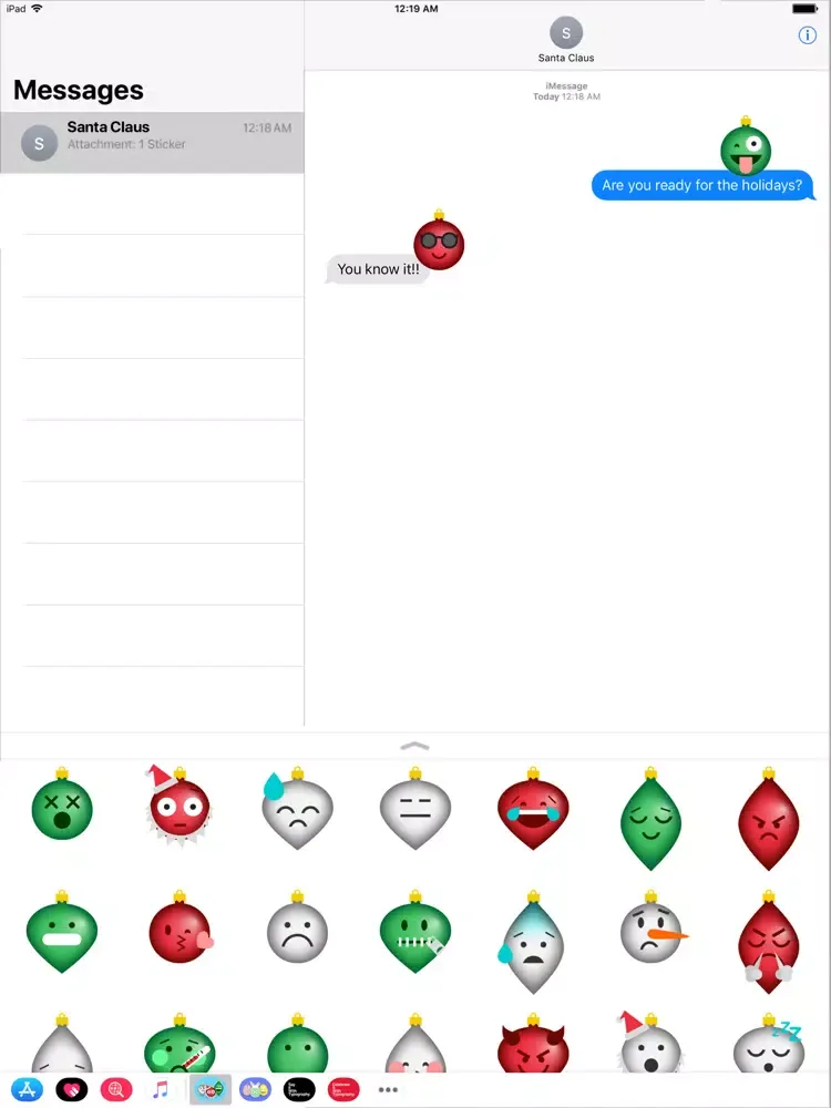 تصاویر Christmas OrnaMojis iPad 