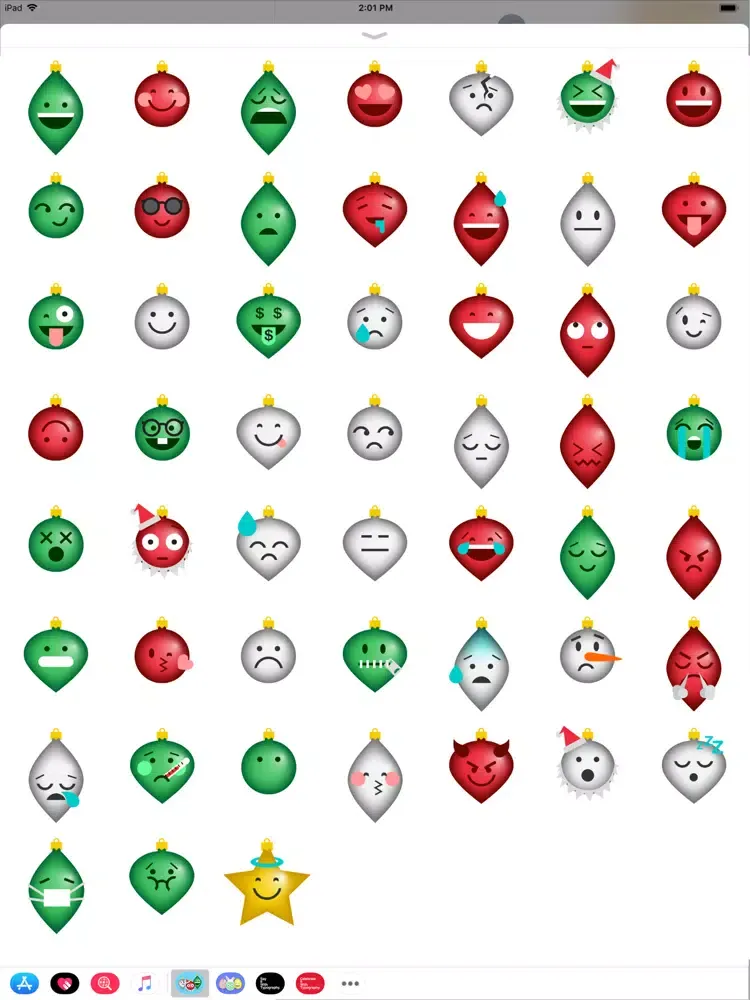 تصاویر Christmas OrnaMojis iPad 
