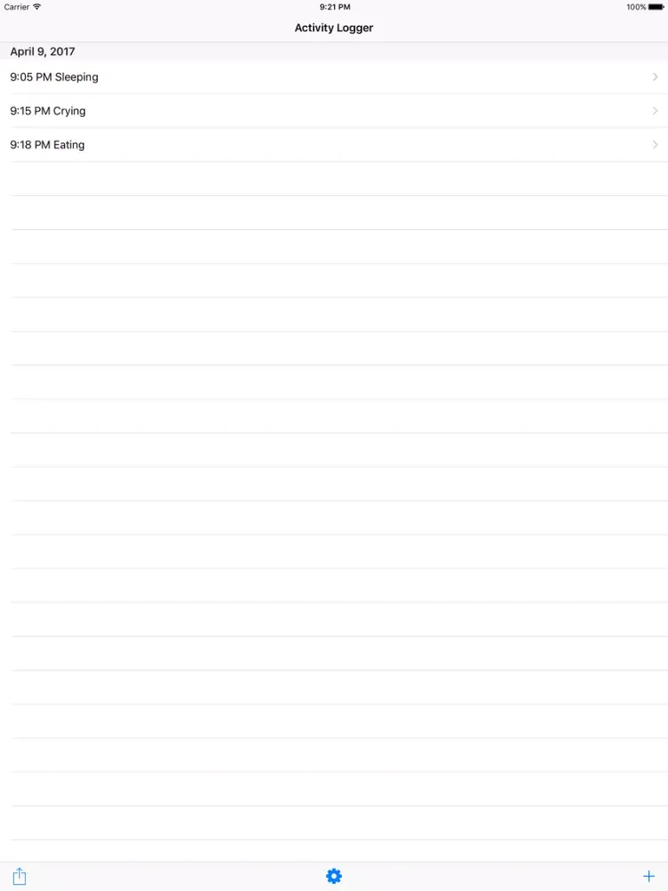 Скриншоты Baby Activity Logger iPad 
