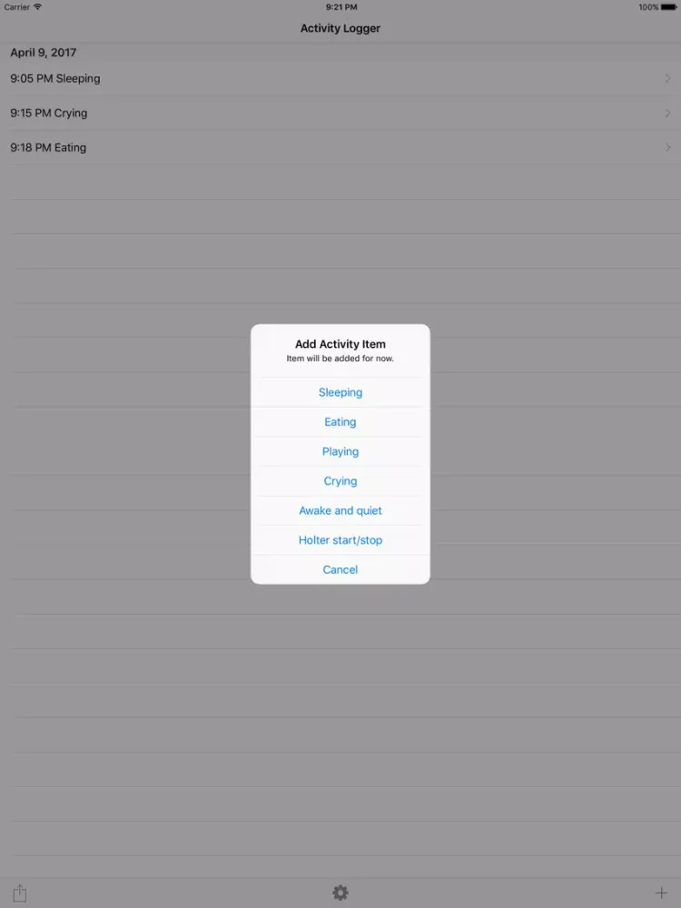 Скриншоты Baby Activity Logger iPad 