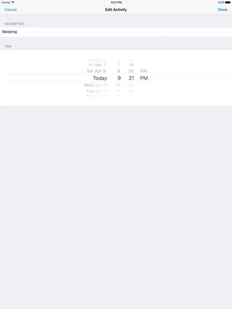 Скриншоты Baby Activity Logger iPad 