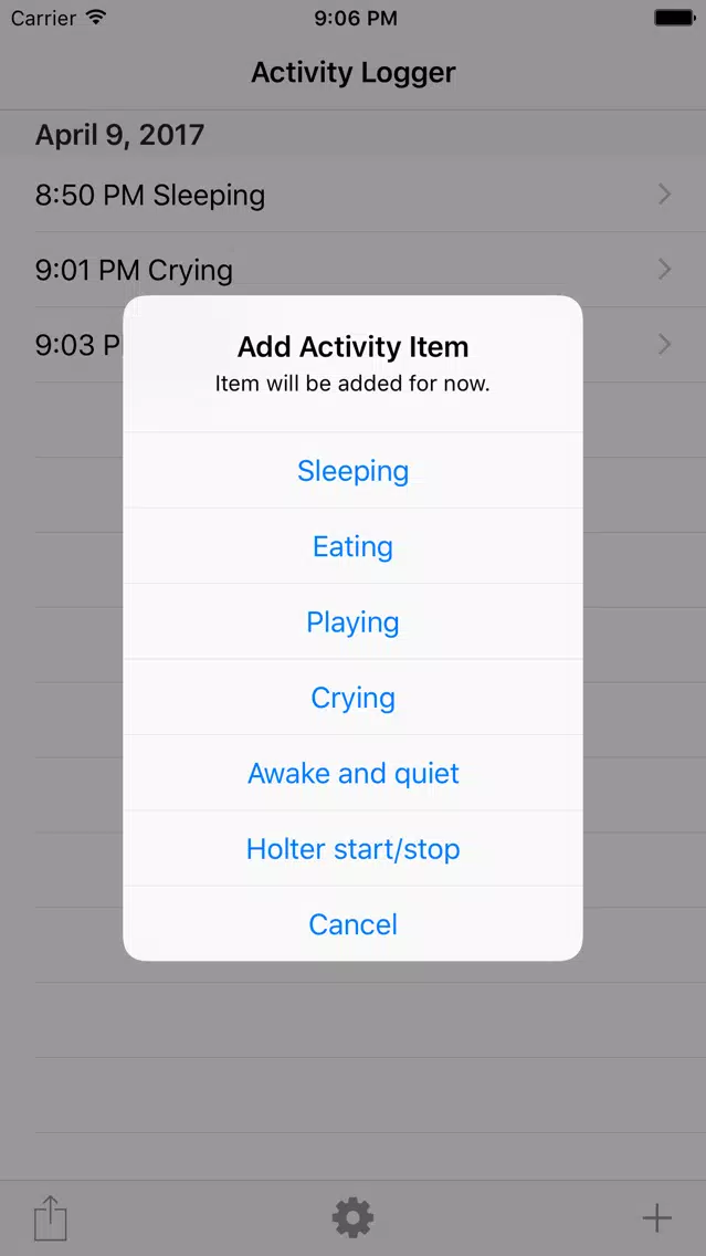 Baby Activity Logger スクリーンショット