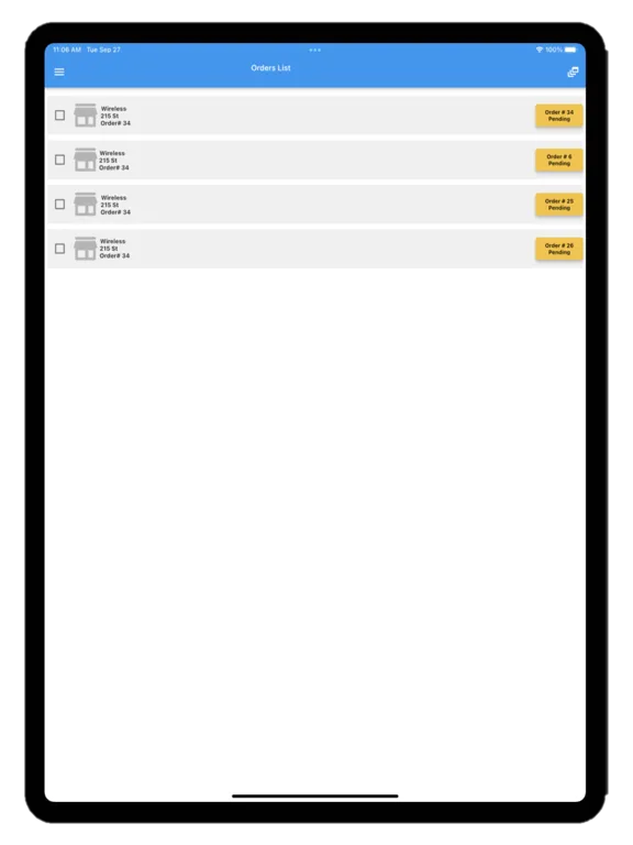 MAS Orders iPad  Screenshots