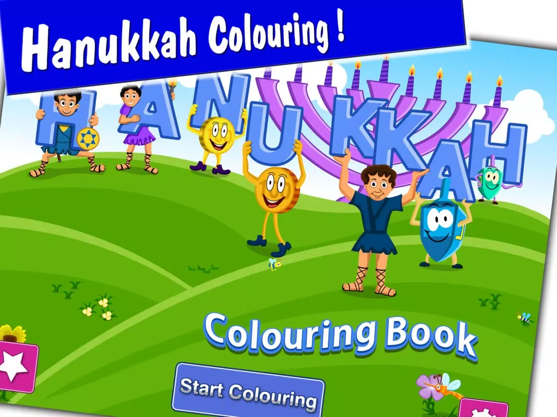 Скриншоты Hanukkah Coloring Book, Color Menorah Dreidels Latkes and More! iPad 