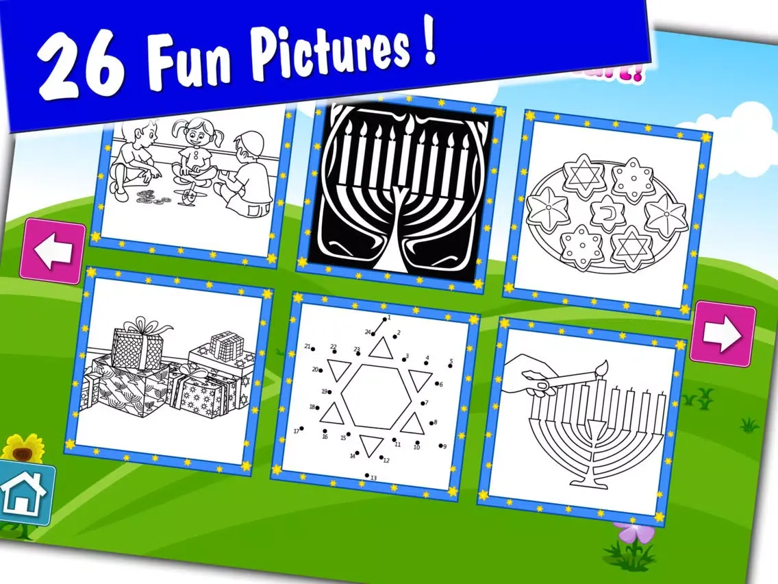 Скриншоты Hanukkah Coloring Book, Color Menorah Dreidels Latkes and More! iPad 