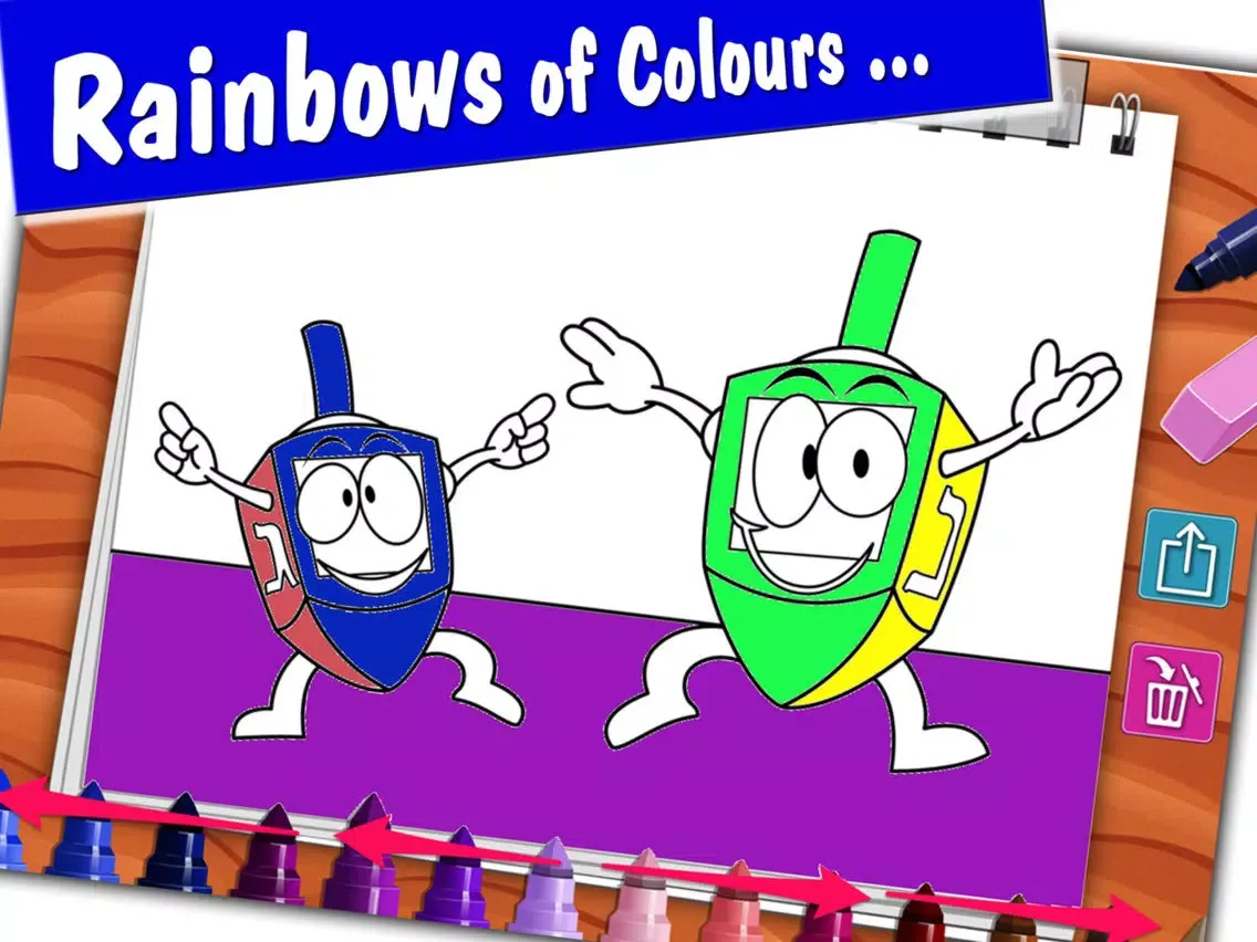 Скриншоты Hanukkah Coloring Book, Color Menorah Dreidels Latkes and More! iPad 