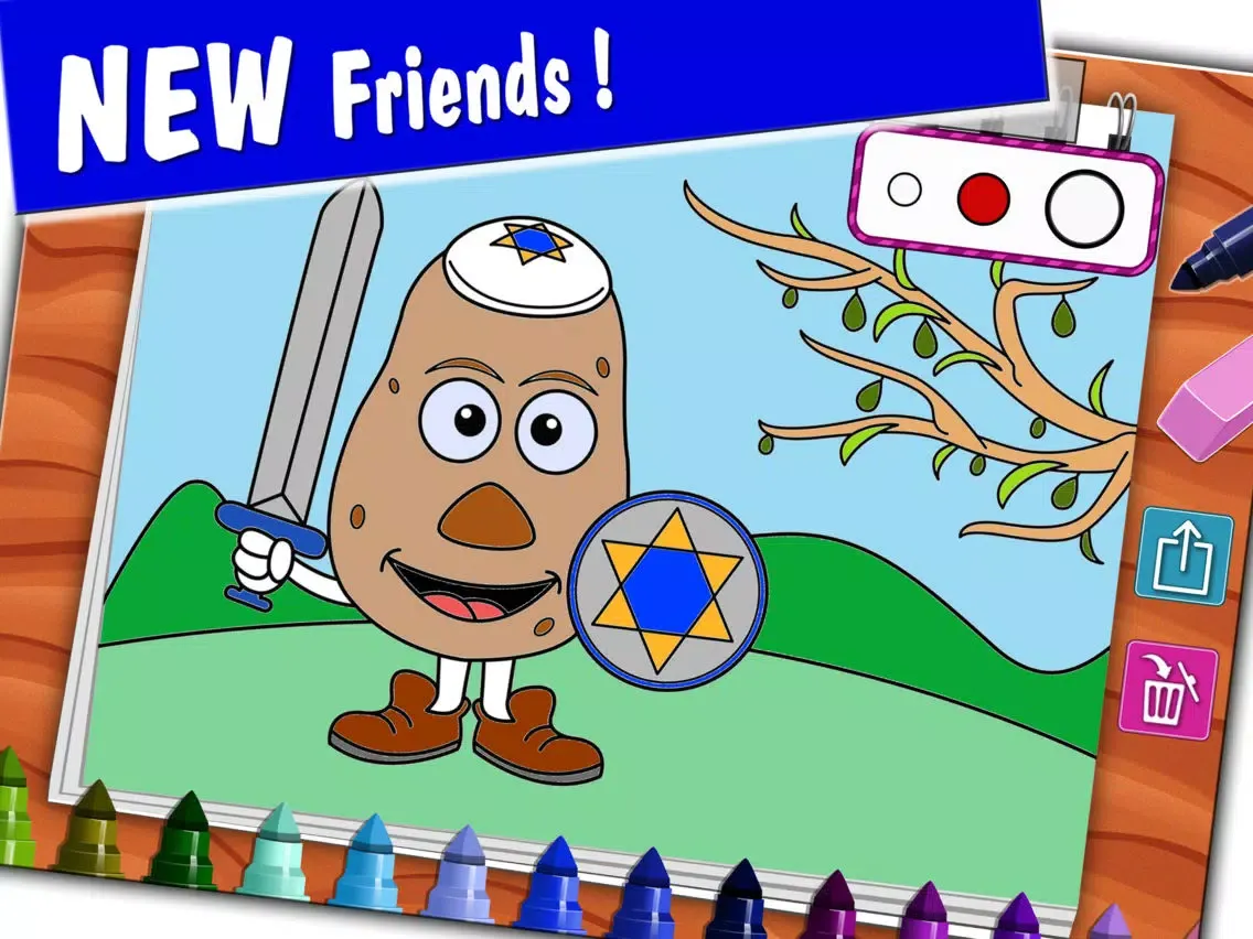 Скриншоты Hanukkah Coloring Book, Color Menorah Dreidels Latkes and More! iPad 