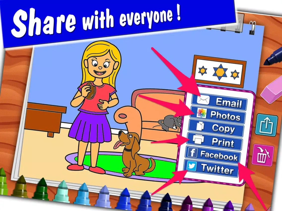 Скриншоты Hanukkah Coloring Book, Color Menorah Dreidels Latkes and More! iPad 
