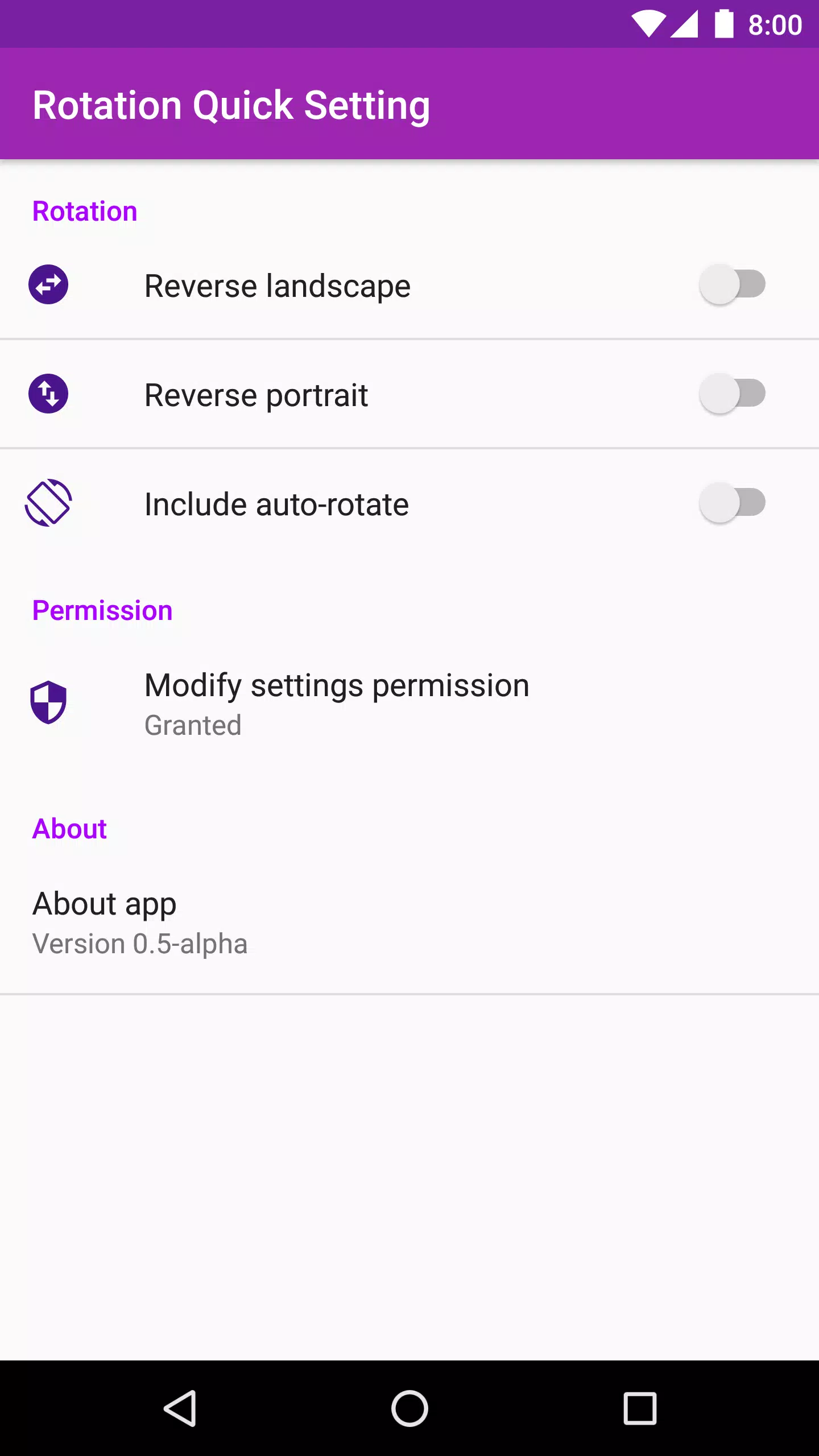 Rotation Quick Setting Screenshots