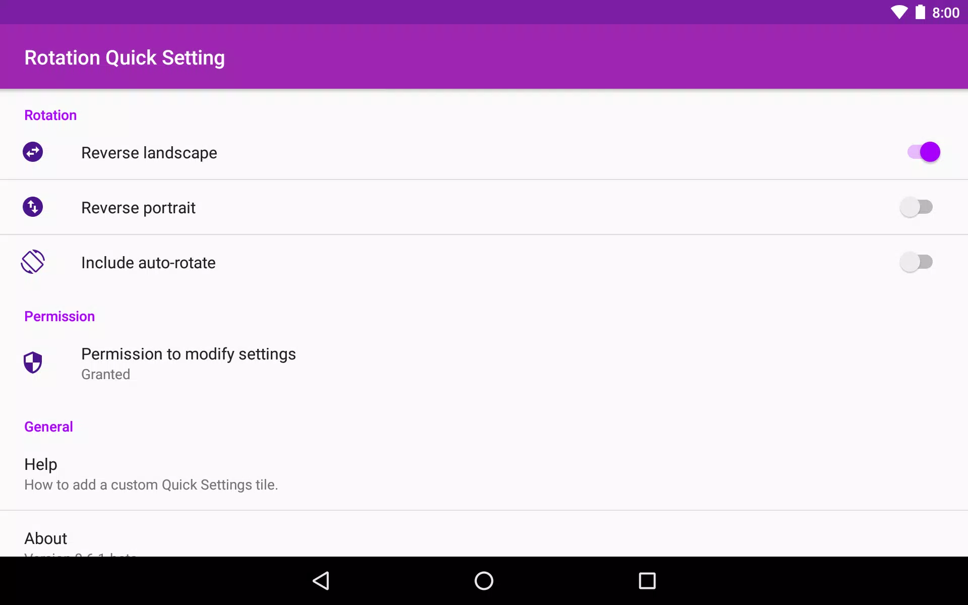 Rotation Quick Setting Screenshots