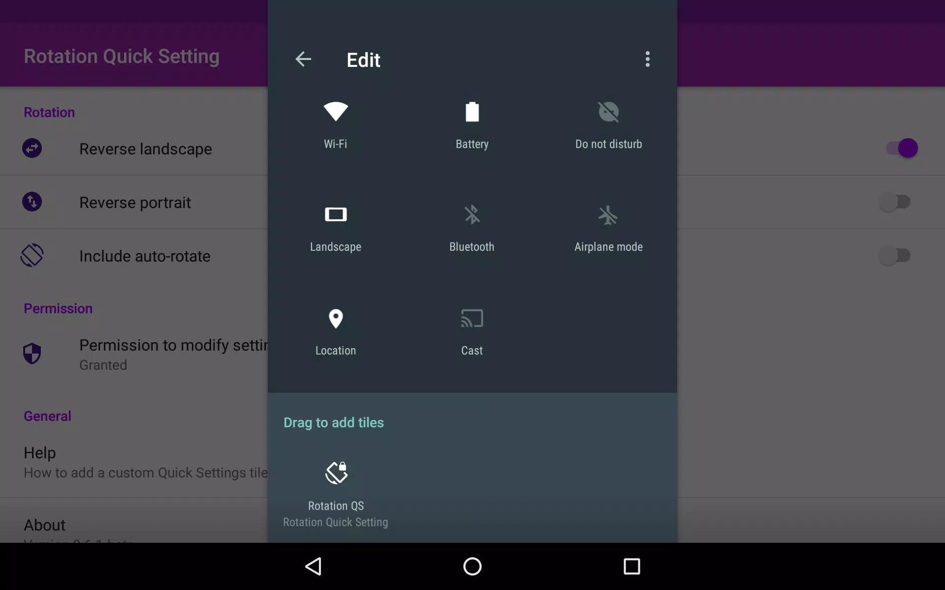 Rotation Quick Setting Screenshots