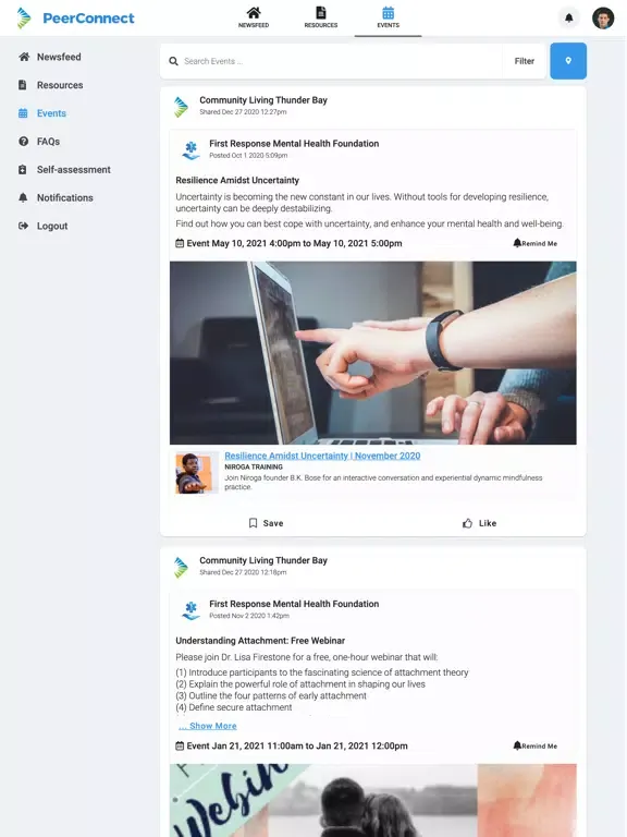 CLTB PeerConnect iPad  스크린샷