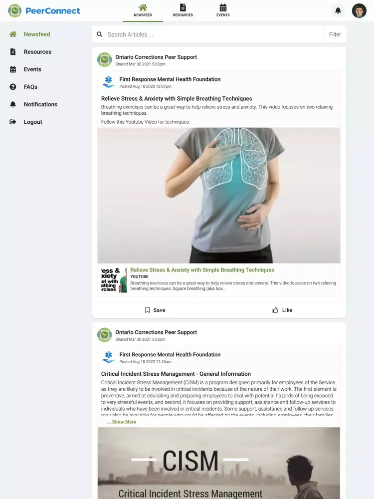 Capturas de tela do Corrections ON PeerConnect iPad 