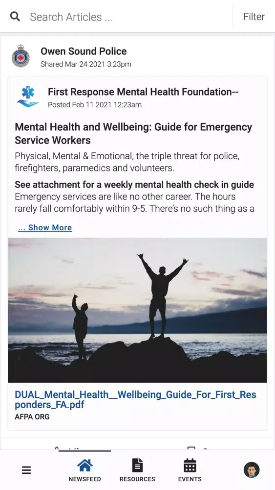 Owen Sound Police PeerConnect Screenshots