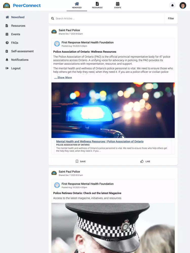 ภาพหน้าจอของ Saint Paul Police PeerConnect iPad 