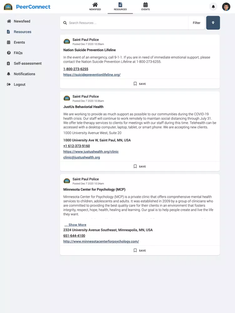 ภาพหน้าจอของ Saint Paul Police PeerConnect iPad 