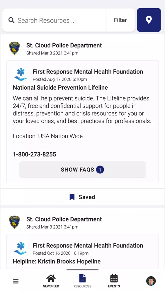 Tangkapan layar St. Cloud Police PeerConnect