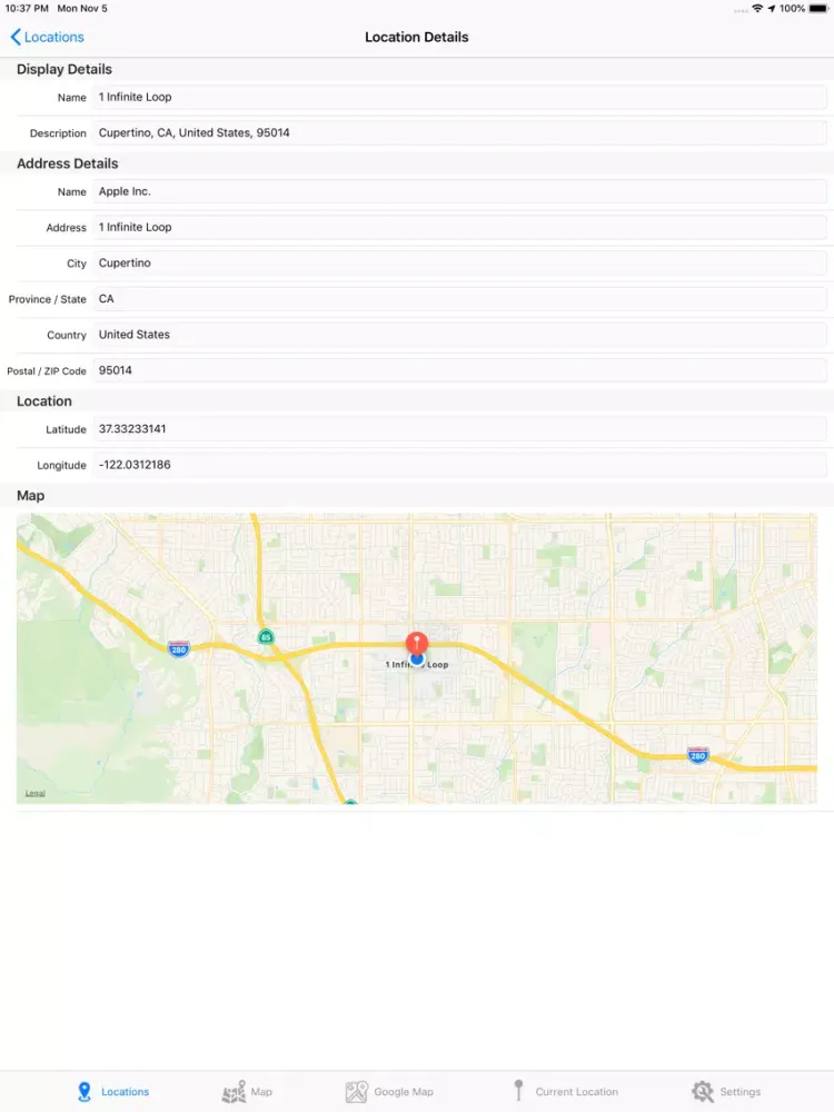 MyLocations iPad  Screenshots
