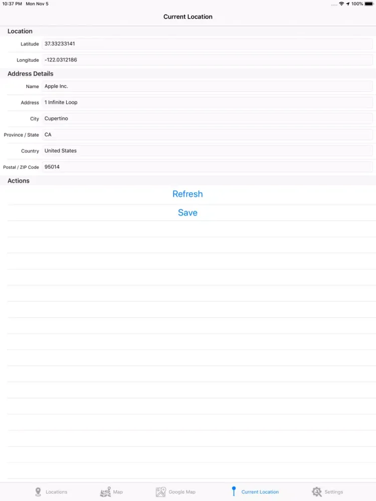 MyLocations iPad  Screenshots