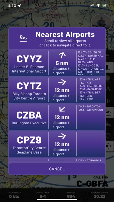 GA Flight Tracker Screenshots