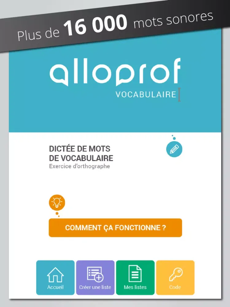 Dictée de mots Alloprof - Pro iPad  Screenshots