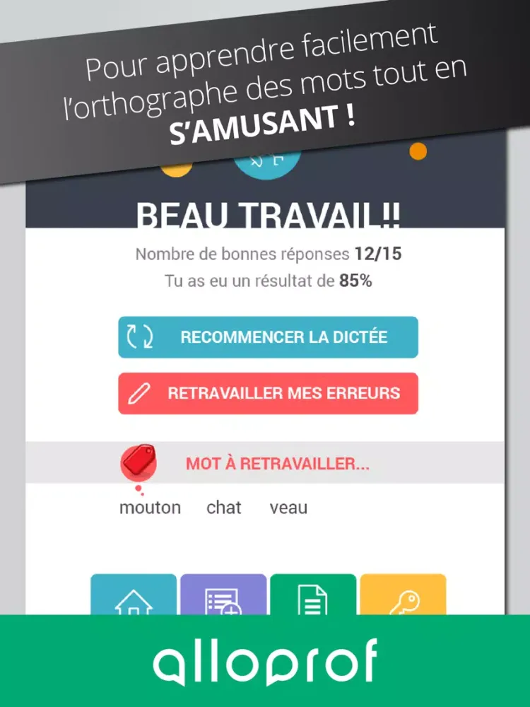 Dictée de mots Alloprof - Pro iPad  Screenshots