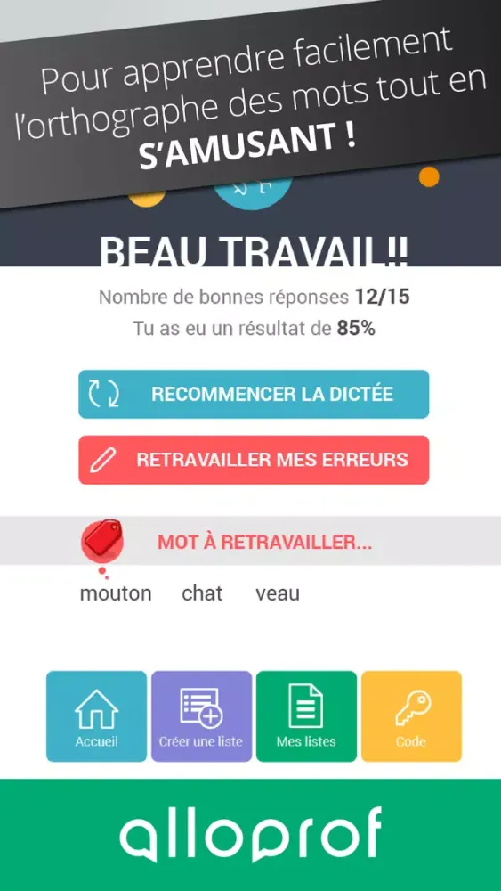 Dictée de mots Alloprof - Pro Screenshots