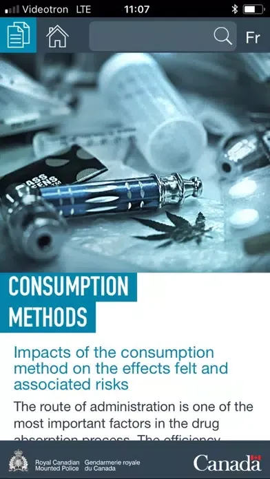 Captures d'écran de RCMP Drugs awareness