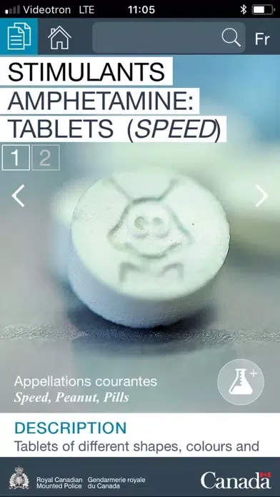 Captures d'écran de RCMP Drugs awareness
