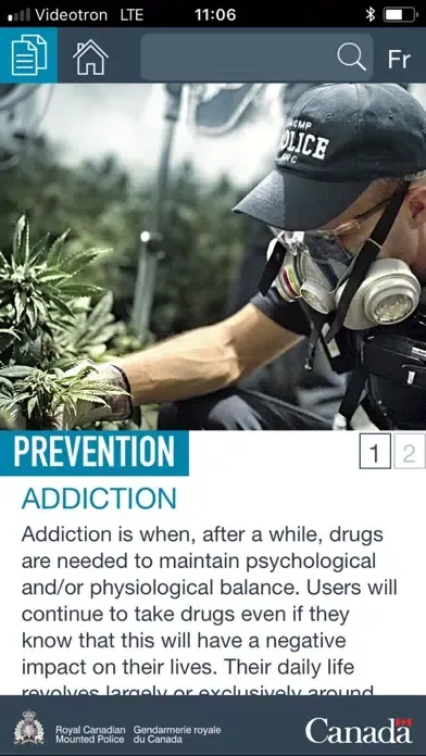 Captures d'écran de RCMP Drugs awareness