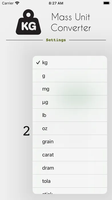 Zrzuty ekranu Mass Unit Converter