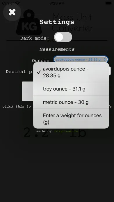 Zrzuty ekranu Mass Unit Converter