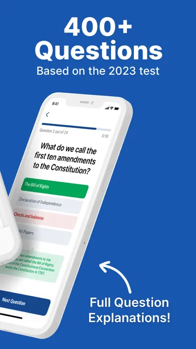 Captures d'écran de US Civics Test 2024