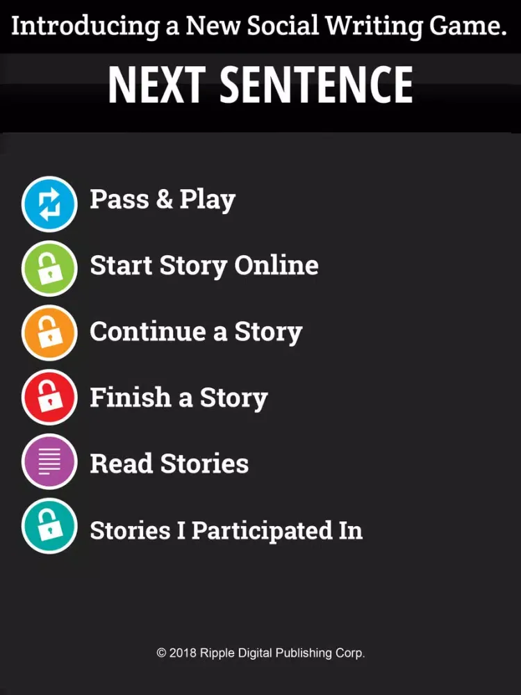 Capturas de tela do Next Sentence iPad 