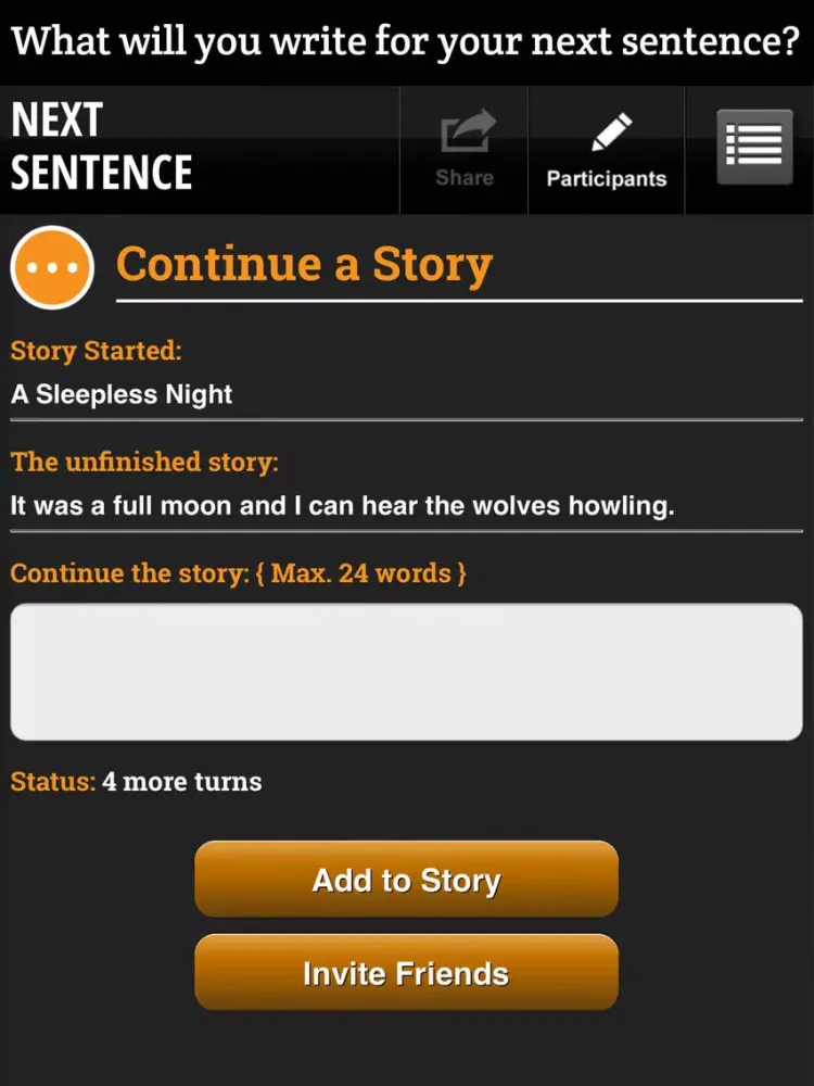 Capturas de tela do Next Sentence iPad 