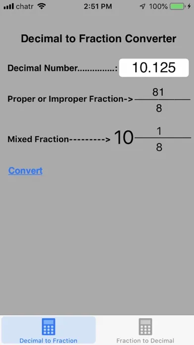 Zrzuty ekranu Decimal To Fraction Converter