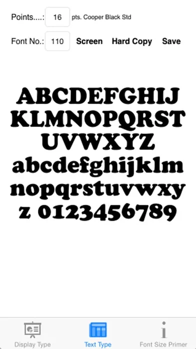 Screenshot di Font Sizes